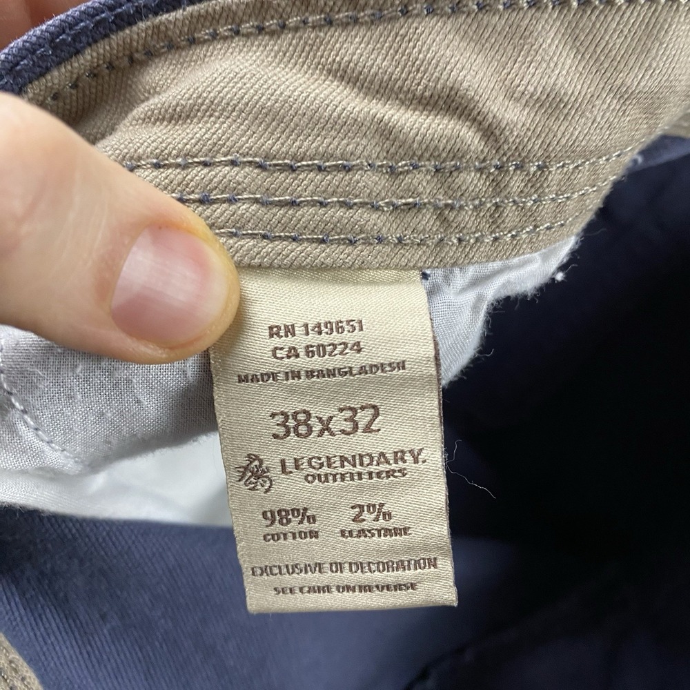 Legendary Outfitters Pants Mens 38x32 Blue Chino Straight Leg High Rise - Picture 9 of 14